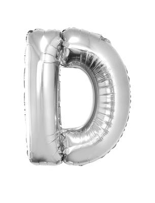 Folieballon 40" letter D zilver