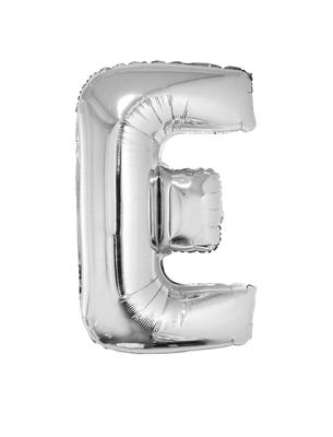 Folieballon 40" letter E zilver