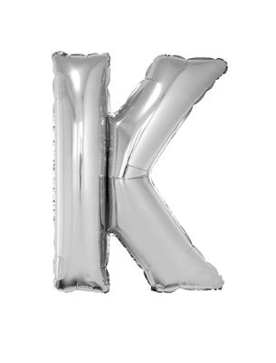 Folieballon 40" letter K zilver