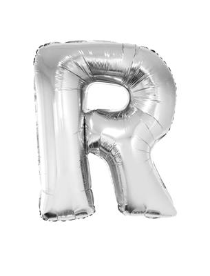 Folieballon 40" letter R zilver