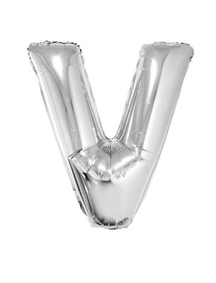 Folieballon 40" letter V zilver