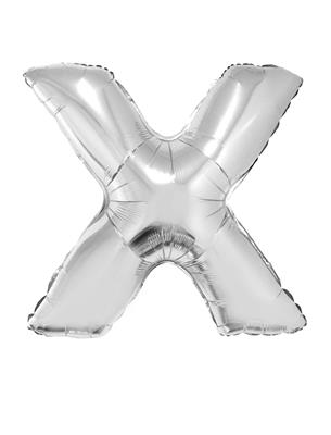 Folieballon 40" letter X zilver