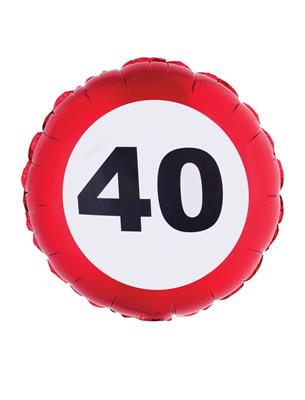 Folieballon 18" traffic 40 jaar