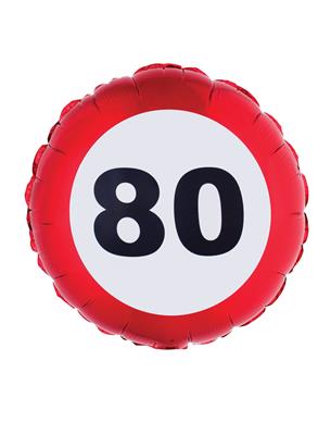 Folieballon 18" traffic 80 jaar