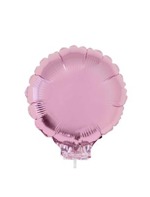 Folieballon 11" met stokje rond roze