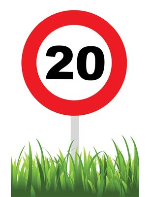 Deco bord traffic 20 jaar