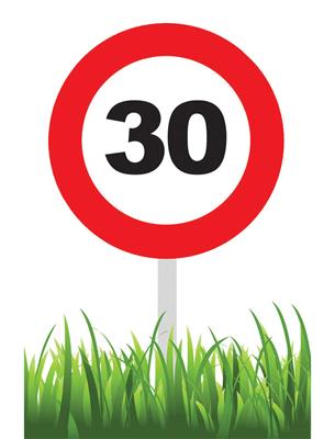 Deco bord traffic 30 jaar