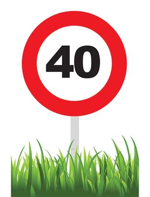 Deco bord traffic 40 jaar