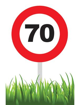 Deco bord traffic 70 jaar