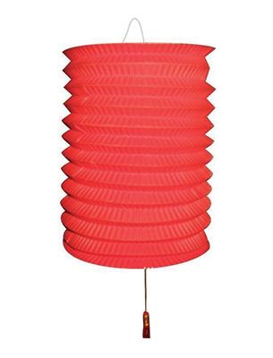 Lampion met kaarsenhouder rood 28 cm papier