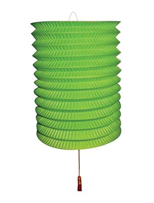 Lampion met kaarsenhouder groen 28 cm papier