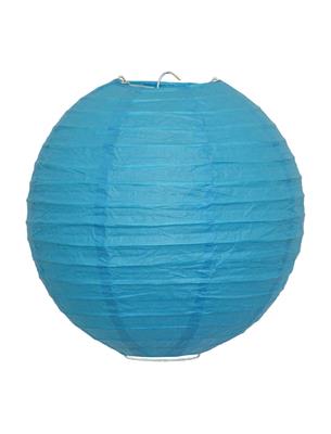 Lampion 25 cm blauw papier