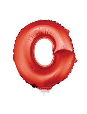 Folieballon 16" met stokje letter O rood