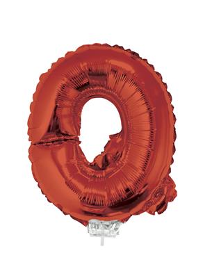 Folieballon 16" met stokje letter Q rood