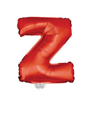 Folieballon 16" met stokje letter Z rood