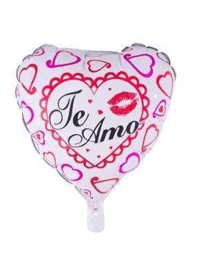 Folieballon 18" hart te amo wit