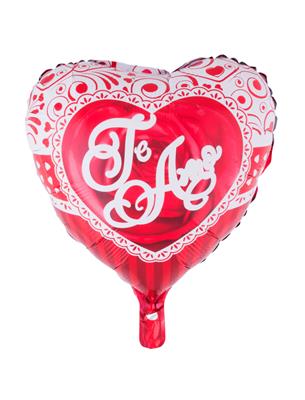 Folieballon 18" hart  Te Amo rood