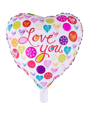 Folieballon 18" hart Love You