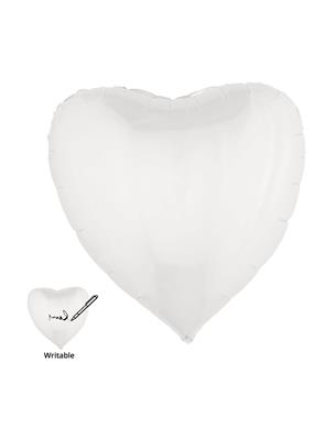 Folieballon 30" hart wit