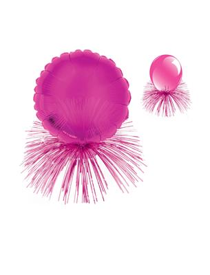 6 ballonhouders met voet roze 22 cm