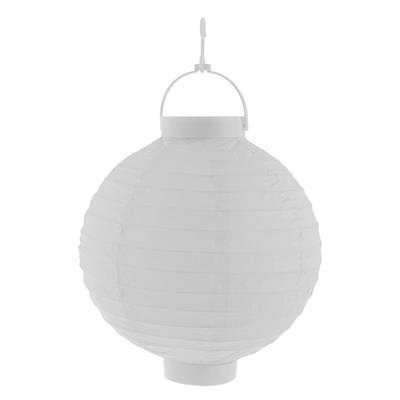 Lampion papier wit 20 cm met licht