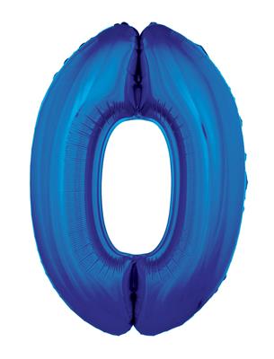 Folieballon 40" cijfer 0 blauw