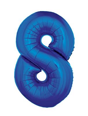 Folieballon 40" cijfer 8 blauw