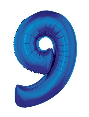 Folieballon 40" cijfer 9 blauw