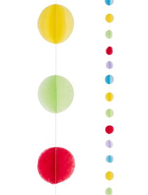 Slinger lint met bolletjes 2 m multicolor