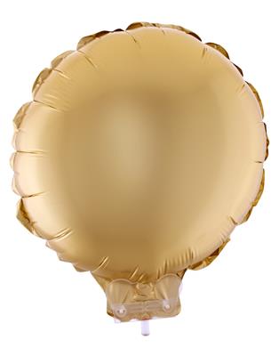 Folieballon 11" met stokje rond chroom goud