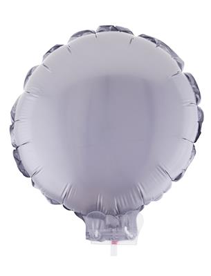 Folieballon 11" met stokje rond chroom zilver