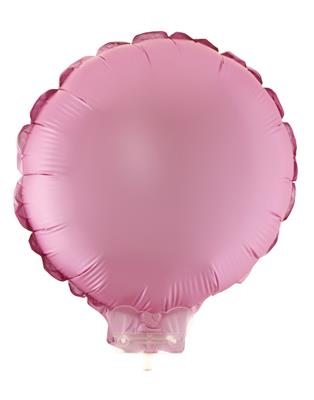 Folieballon 11" met stokje rond chroom roze