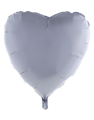 Folieballon 30" hart chroom zilver