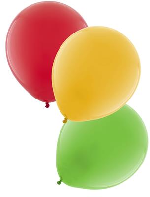 12 Ballonnen 18" rood geel groen