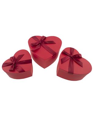 3 geschenkdozen hartvorm rood