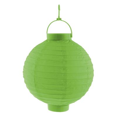 Lampion papier groen 20 cm met licht