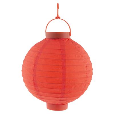 Lampion papier rood 20 cm met licht