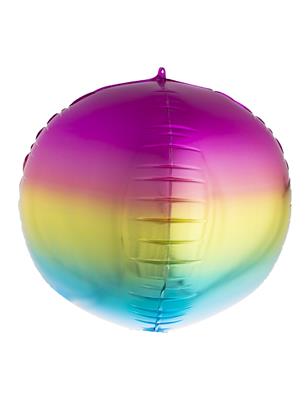 Folieballon 18" 3D bol vormig regenboog