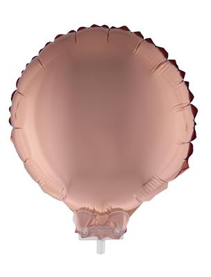 Folieballon 11" met stokje rond rosé koper