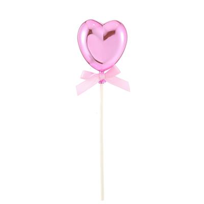 Topper voor taart hart roze