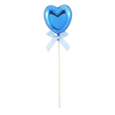 Topper voor taart hart blauw