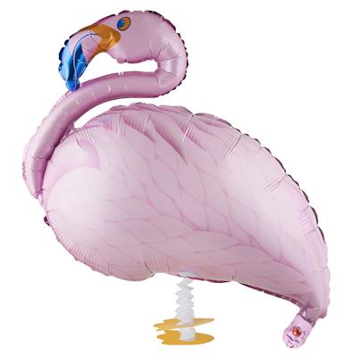 Folieballon wandelende flamingo