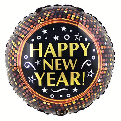 Folieballon 18" rond Happy New Year