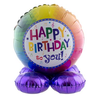 Staande Happy Birthday folieballon 50 cm/19.7"