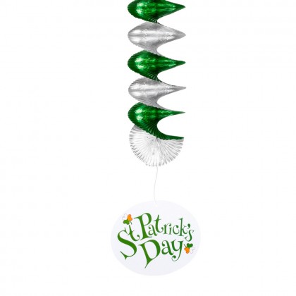 Set 3 Decoratiespiralen St Patrick's Day dubbelzijdig 3 designs (60 cm)