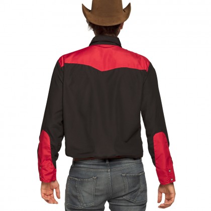 Shirt Western zwart/rood (M)