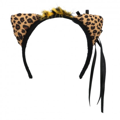 Set Cute Leopard (Diadeem, choker, 2 armbanden, staart)