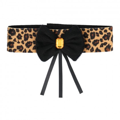 Set Cute Leopard (Diadeem, choker, 2 armbanden, staart)